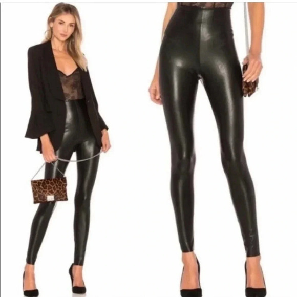 Commando Black Faux Leather Leggings - Picture 1 of 9